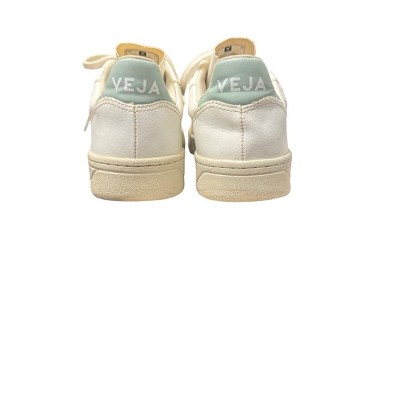 Madewell Veja Vegan Leather V-10 Sneakers White Matcha Size 7 - Picture 6 of 9